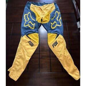 Fox Racing 180 Pants Mens 38 Yellow Blue Motocross MX Dirt Bike Riding Gear $145